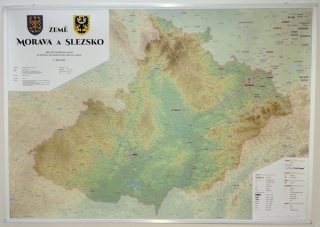 MORAVA a SLEZSKO aktuální nástěnná mapa 1:260 000